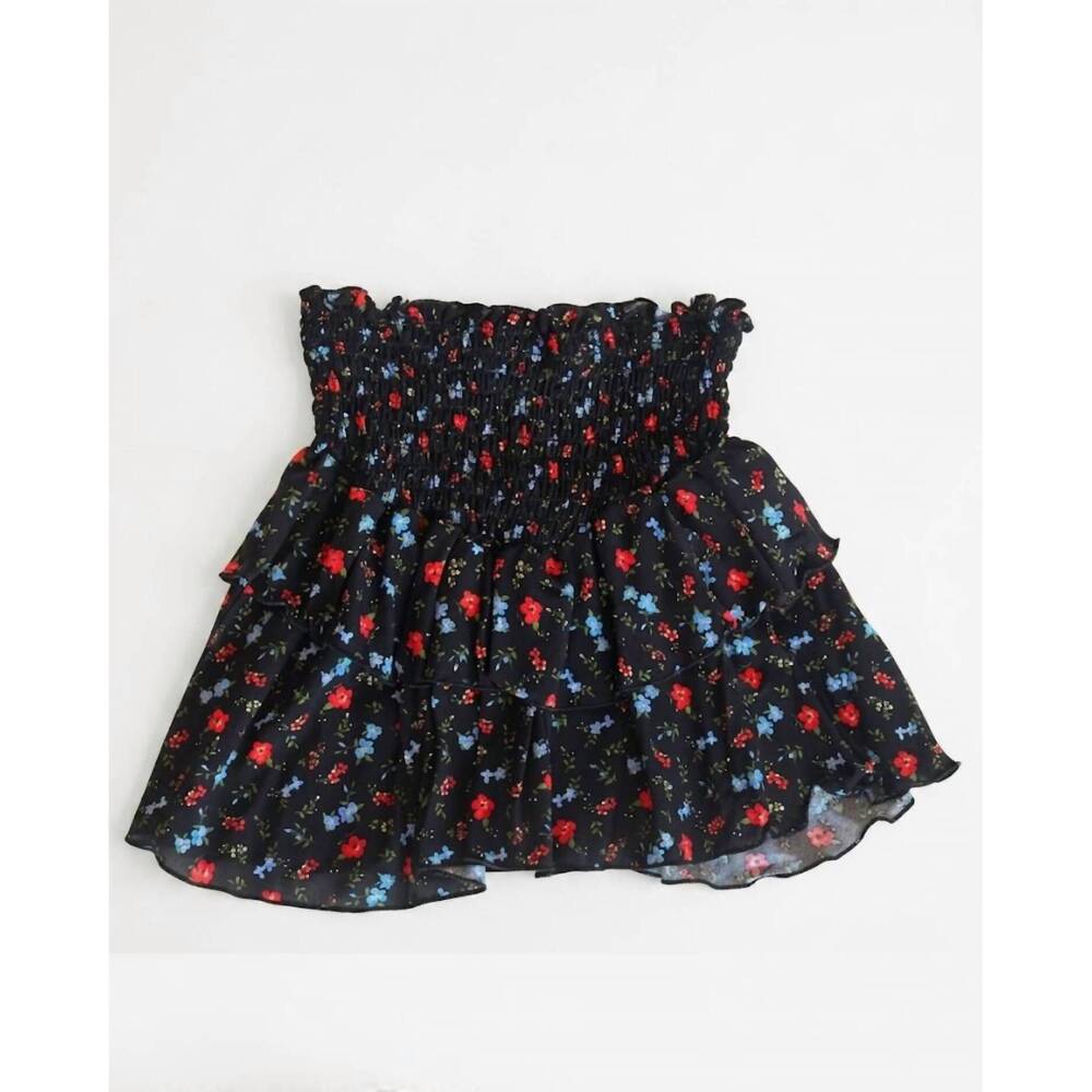 NEW CHERYL CREATIONS girl's smocked ruffle skirt in black